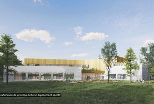 Vue de principe du futur complexe sportif des Clos