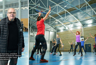 Portrait du président de l'AACGV et les participants aux activités de gymnastique de l'association.