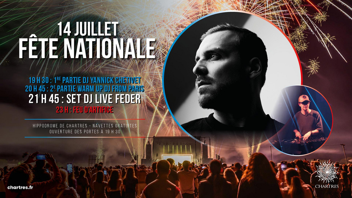 Concerts et feu d'artifice du 14 juillet 2025 avec Feder Concerts et feu d'artifice du 14 juillet 2025 avec Feder