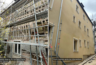 Un immeuble de la rue Saint-Pierre avant et après restauration