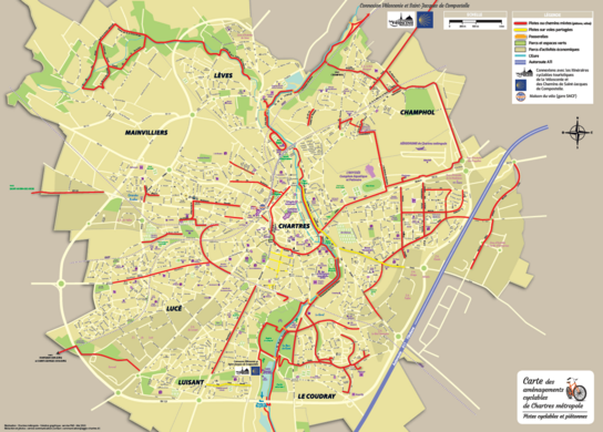 Plan vert : pistes cyclables et piétonnes – Ville de Chartres