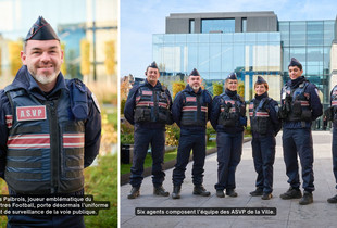 Portrait de Nicolas Palbrois et les six agents qui composent l'équipe des ASVP de la Ville.