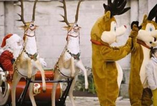 Le père Noël et les rennes de la parade de Noel