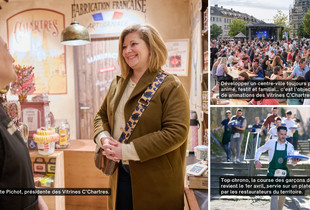 Portrait de la présidente des Vitrines C'Chartres, Juliette Pichot, et quelques exemples d'animations en cœur de ville.