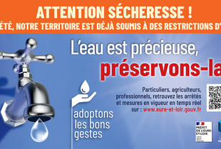 Restriction des usages de l'eau : l'eau est précieuse, préservons-là !