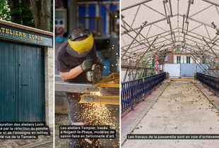Les différentes étapes de la rénovation des Ateliers Lorin à Chartres.
