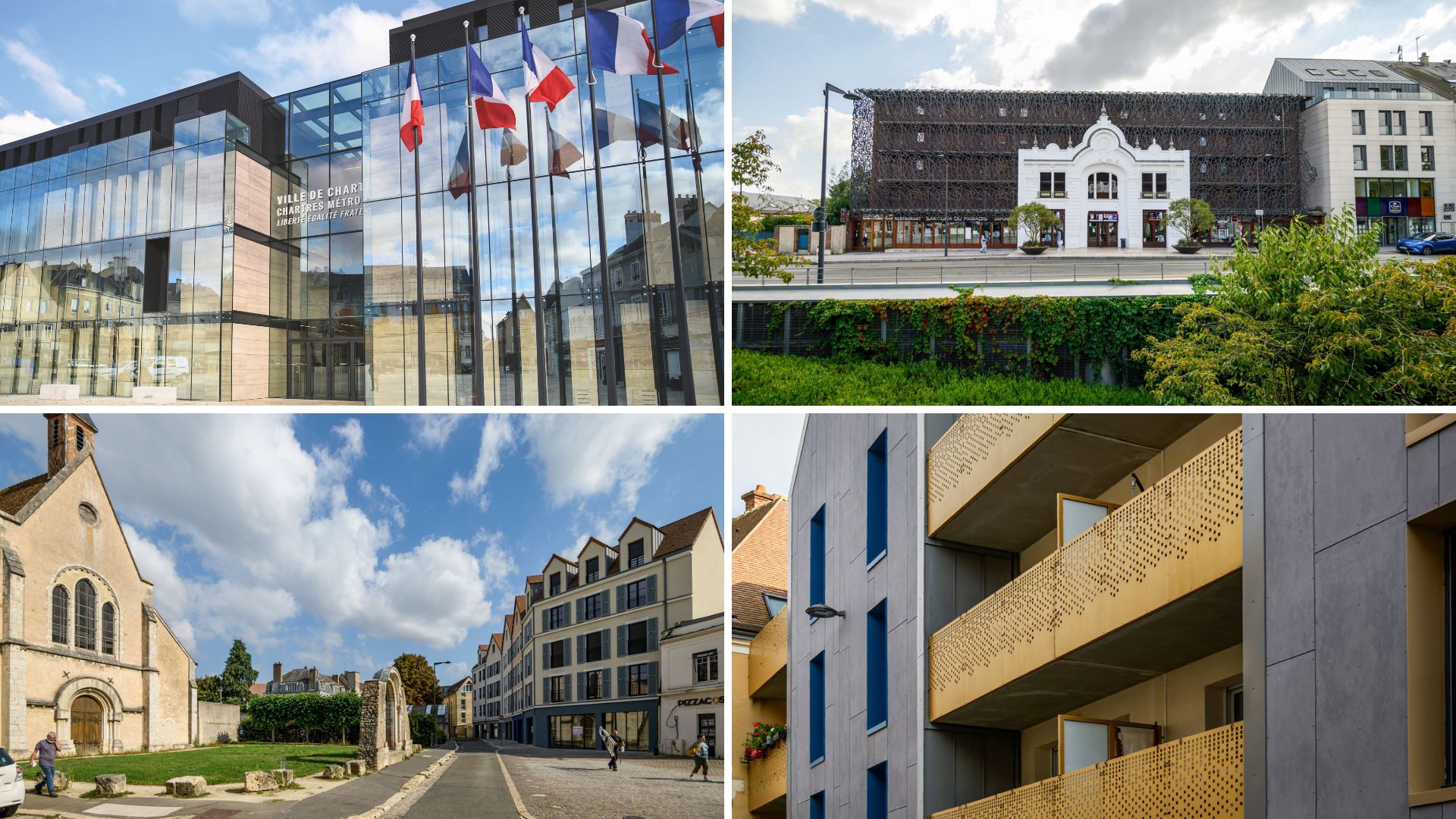 Exemples d'architecture contemporaine dans le centre-ville de Chartres