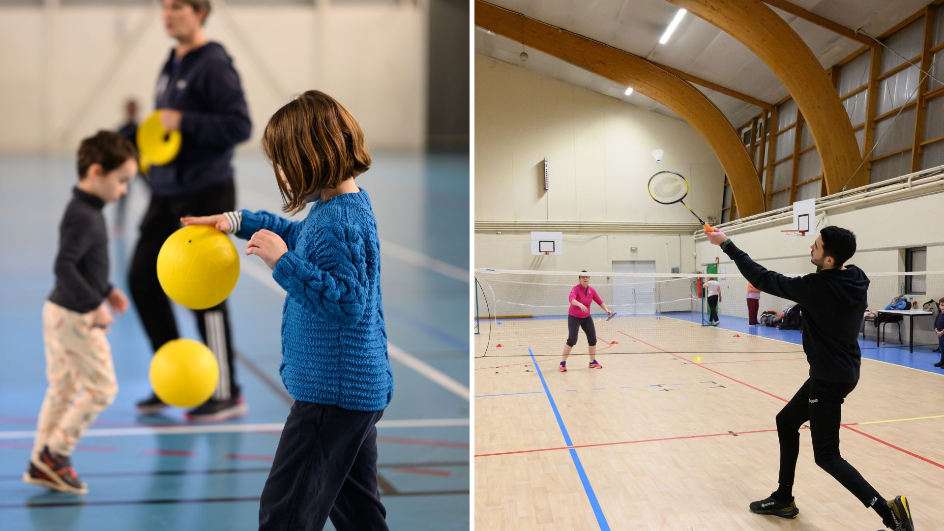 Enfants et adultes participant à des activités sportives de l'École des sports de la Ville de Chartres