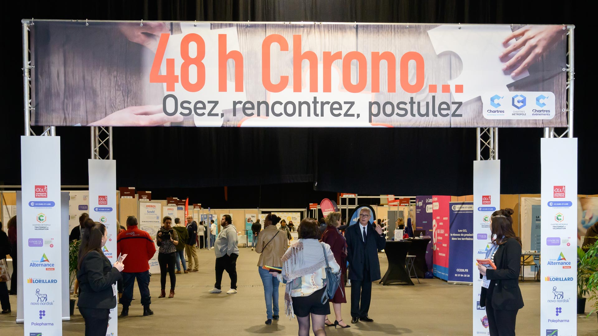 Entrée du Forum de l'emploi « 48h Chrono... osez, rencontrez, postulez » en 2024